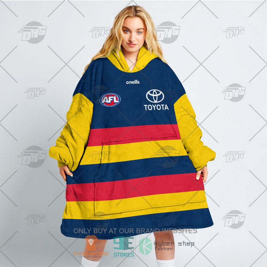 HOT AFL Adelaide Football Club Personalized Sherpa Hoodie Blanket 3 afl adelaide football club personalized fleece hoodie blanket 3 87950