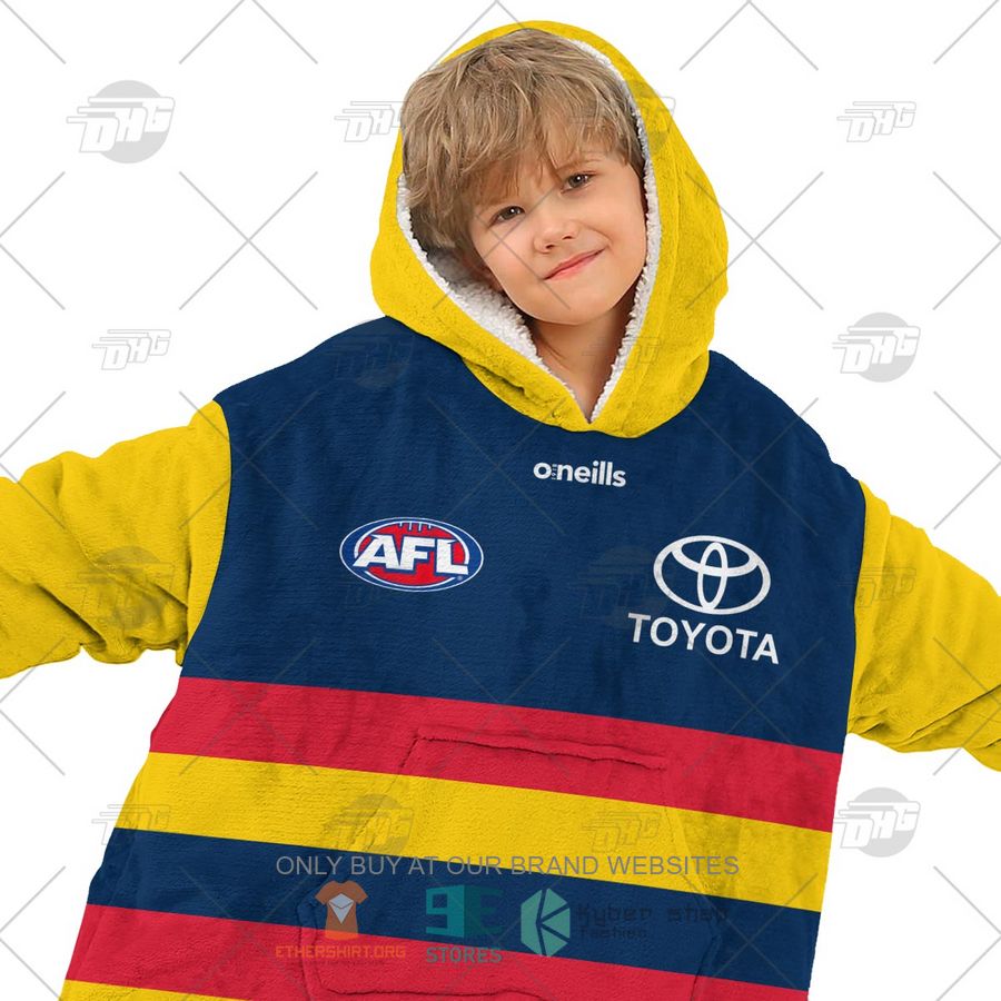 HOT AFL Adelaide Football Club Personalized Sherpa Hoodie Blanket 8 afl adelaide football club personalized fleece hoodie blanket 8 80679