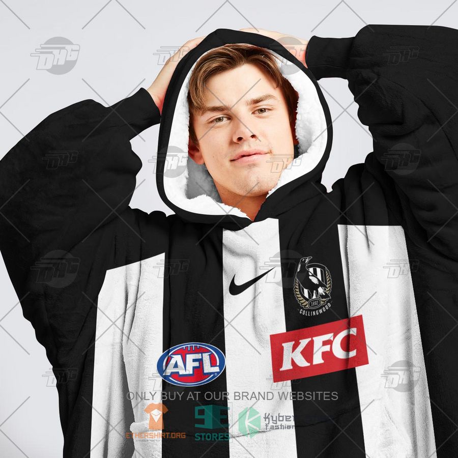 HOT AFL Collingwood Football Club Personalized Sherpa Hoodie Blanket 5 afl collingwood football club personalized fleece hoodie blanket 5 99612