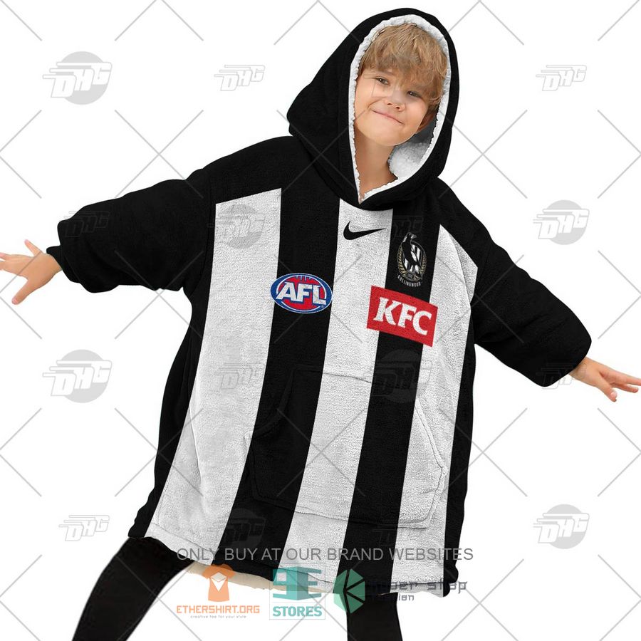 HOT AFL Collingwood Football Club Personalized Sherpa Hoodie Blanket 6 afl collingwood football club personalized fleece hoodie blanket 6 30831