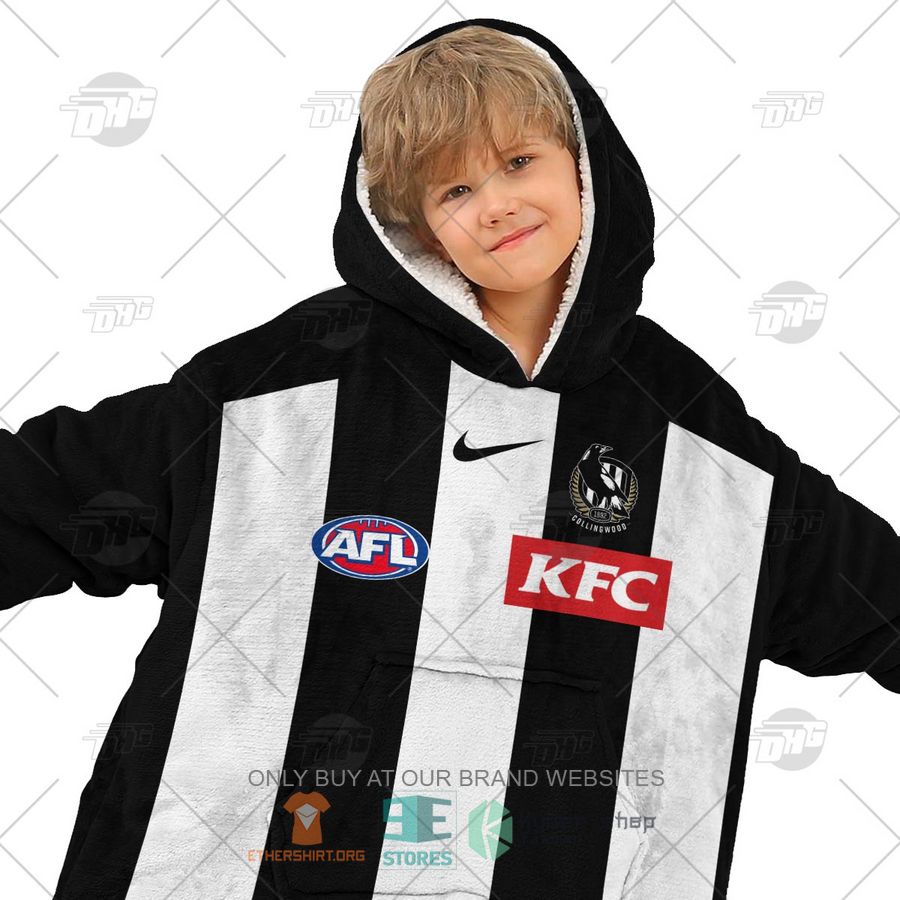 HOT AFL Collingwood Football Club Personalized Sherpa Hoodie Blanket 8 afl collingwood football club personalized fleece hoodie blanket 8 51114