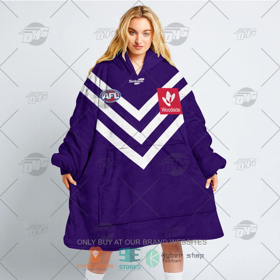 HOT AFL Fremantle Football Club Personalized Sherpa Hoodie Blanket 3 afl fremantle football club personalized fleece hoodie blanket 3 63324