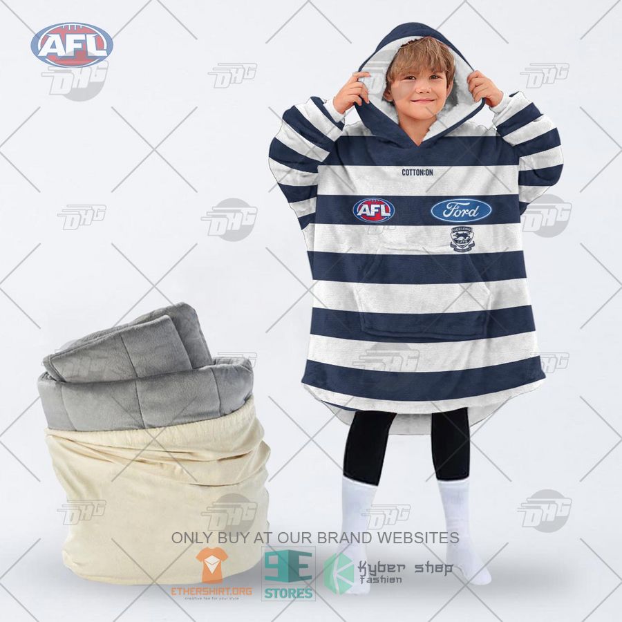 afl geelong football club personalized fleece hoodie blanket 2 3066
