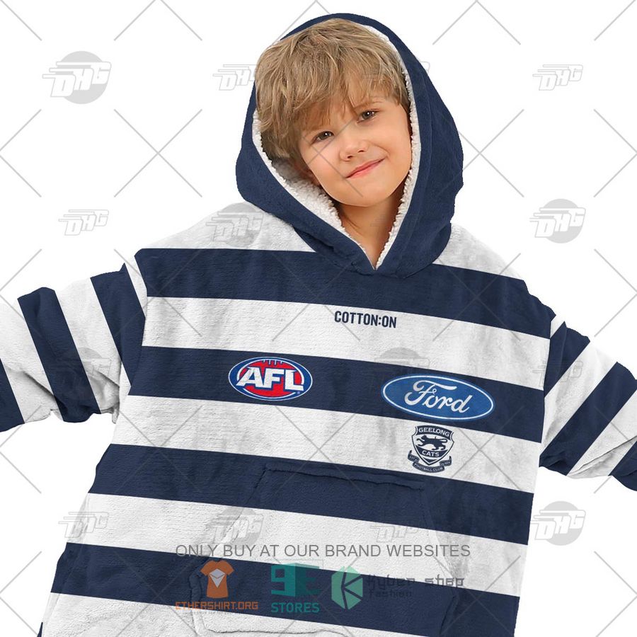 HOT AFL Geelong Football Club Personalized Sherpa Hoodie Blanket 8 afl geelong football club personalized fleece hoodie blanket 8 33981