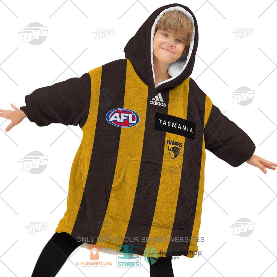 HOT AFL Hawthorn Football Club Personalized Sherpa Hoodie Blanket 6 afl hawthorn football club personalized fleece hoodie blanket 6 55921