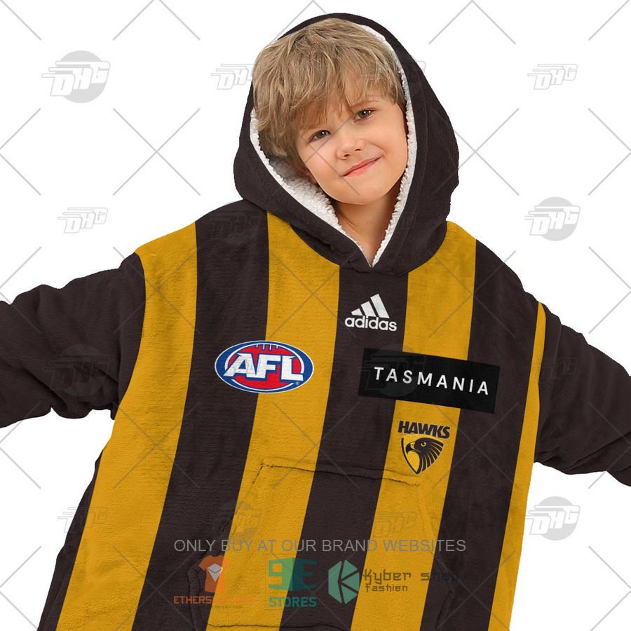 HOT AFL Hawthorn Football Club Personalized Sherpa Hoodie Blanket 8 afl hawthorn football club personalized fleece hoodie blanket 8 93355