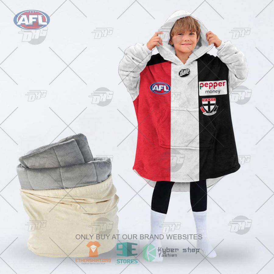 afl st kilda football club personalized fleece hoodie blanket 2 16542