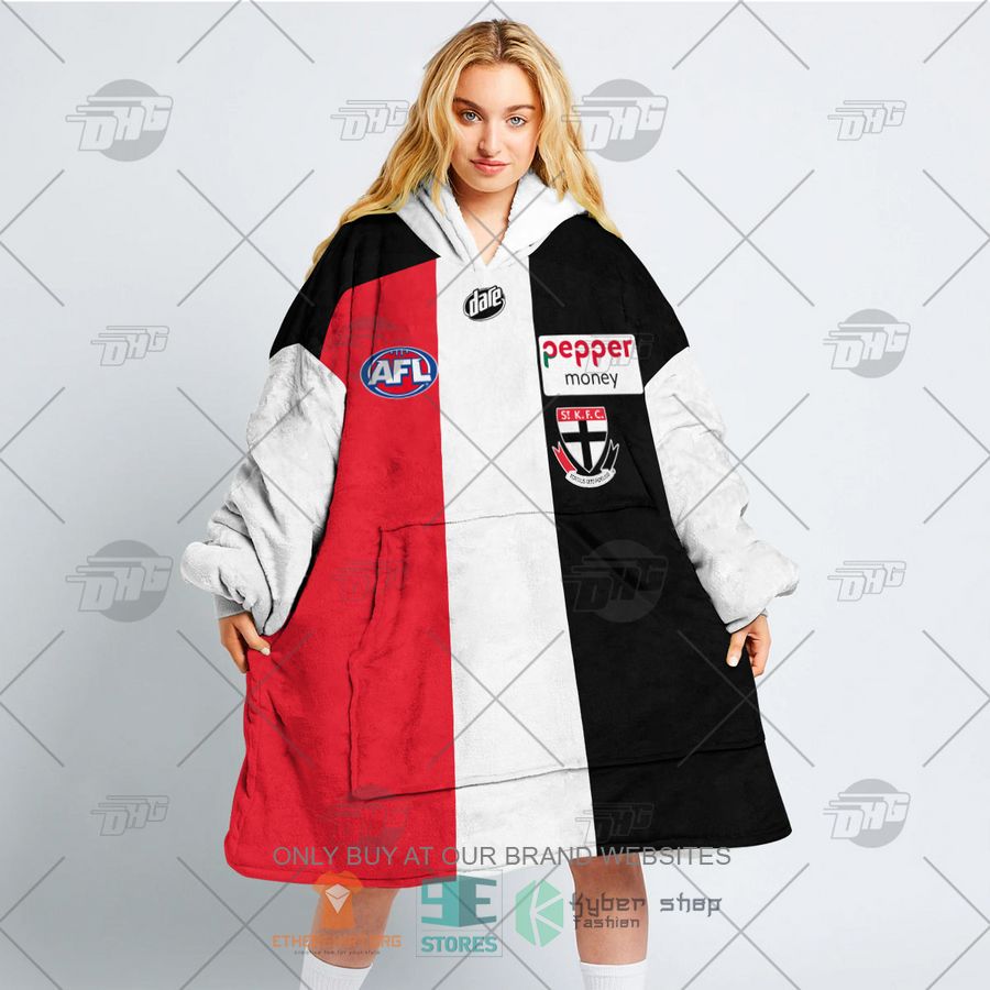 HOT AFL St Kilda Football Club Personalized Sherpa Hoodie Blanket 3 afl st kilda football club personalized fleece hoodie blanket 3 29789