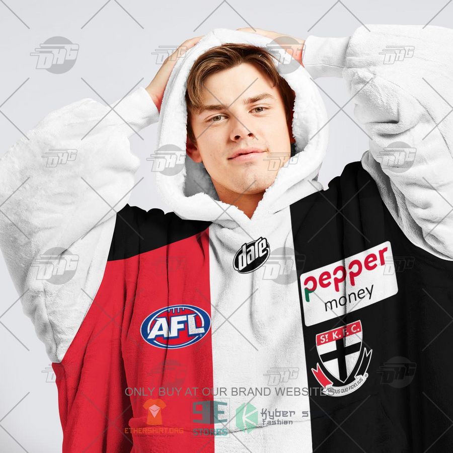 HOT AFL St Kilda Football Club Personalized Sherpa Hoodie Blanket 5 afl st kilda football club personalized fleece hoodie blanket 5 11376