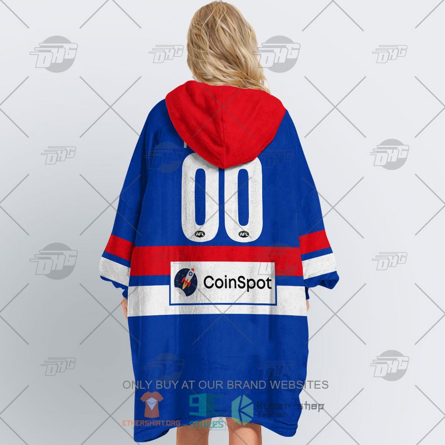 HOT AFL Western Bulldogs Personalized Sherpa Hoodie Blanket 4 afl western bulldogs personalized fleece hoodie blanket 4 40378
