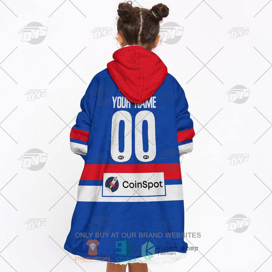 HOT AFL Western Bulldogs Personalized Sherpa Hoodie Blanket 7 afl western bulldogs personalized fleece hoodie blanket 7 51726
