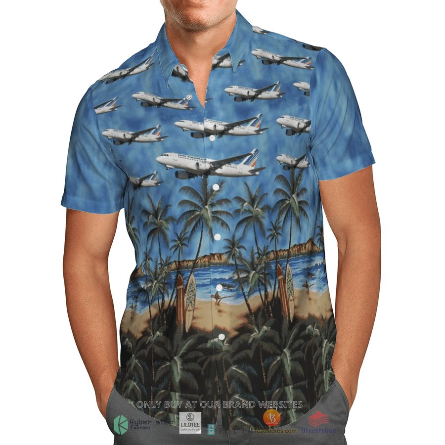 BEST Air France Airbus A319-100 Hawaiian Shirt 4 air france airbus a319 100 short sleeve hawaiian shirt 4 27984