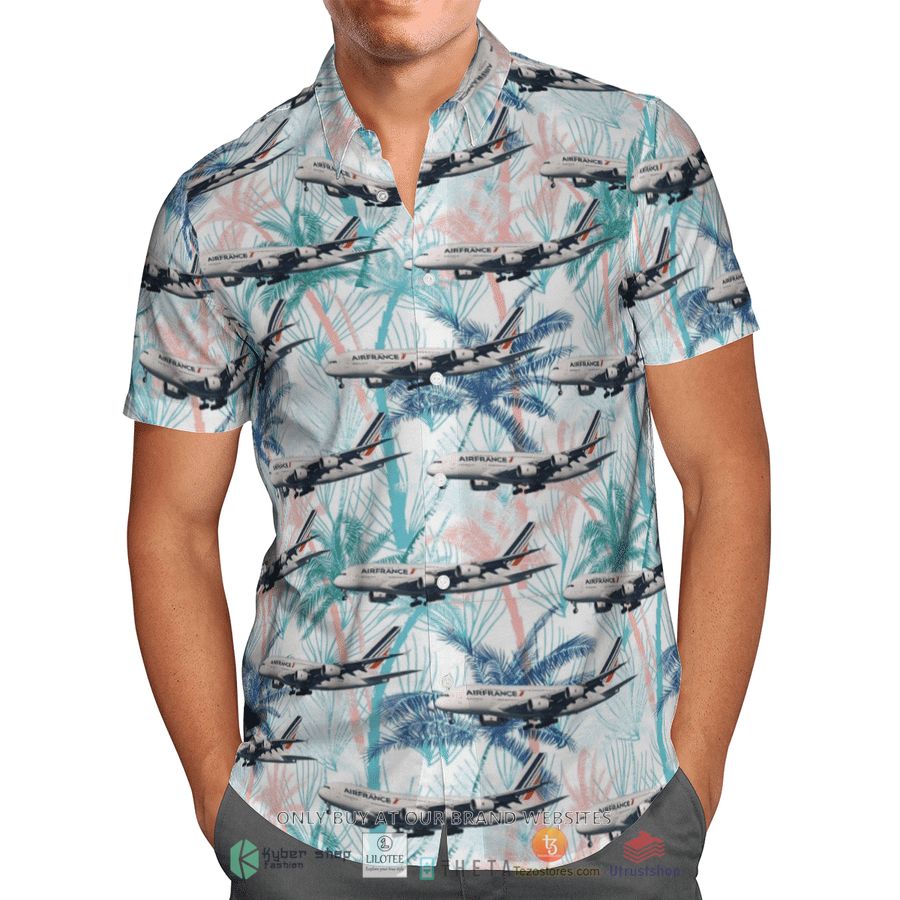 BEST Air France Airbus A380 Hawaiian Shirt 4 air france airbus a380 short sleeve hawaiian shirt 4 6486