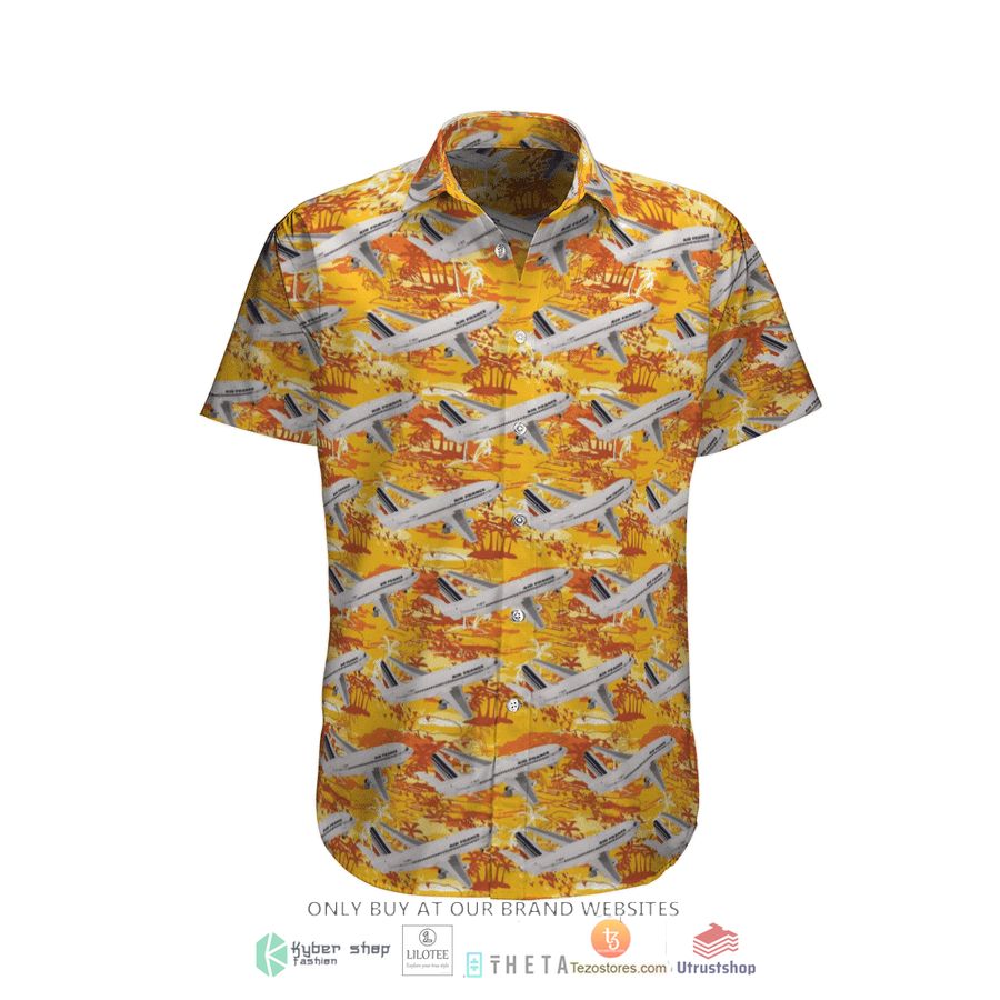air france boeing 737 200 short sleeve hawaiian shirt 1 34693