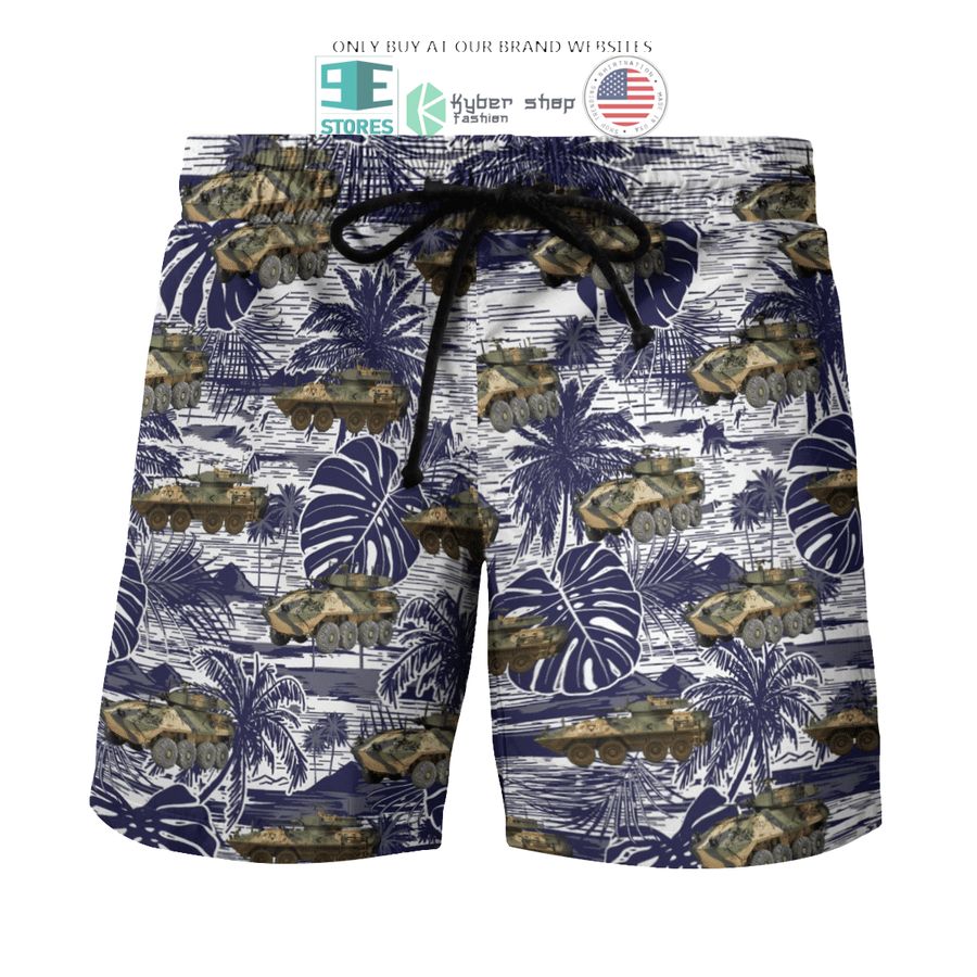 NEW ASLAV Australian Army blue Hawaii Shirt, Shorts 7 aslav australian army blue hawaiian shirt shorts 7 60856