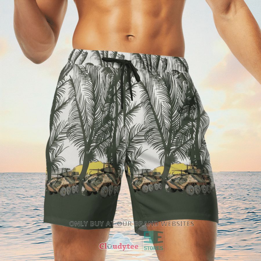 NEW ASLAV Australian Army palm tree Hawaii Shirt, Shorts 12 aslav australian army palm tree hawaiian shirt shorts 12 53141