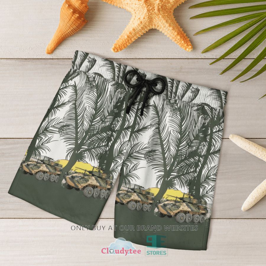 NEW ASLAV Australian Army palm tree Hawaii Shirt, Shorts 14 aslav australian army palm tree hawaiian shirt shorts 14 52011