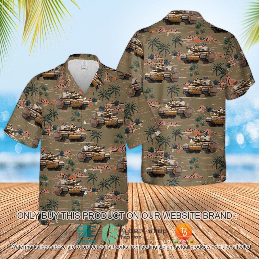 NEW British Army CHALLENGER 2 Combat Vehicle brown Hawaii Shirt 5 british army challenger 2 combat vehicle brown hawaiian shirt shorts 1 9765