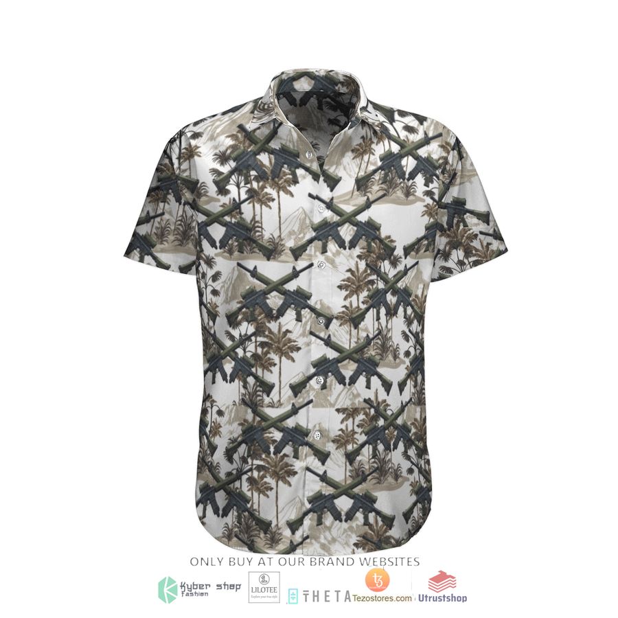 canadian army c7a2 automatic rifle short sleeve hawaiian shirt 1 22671