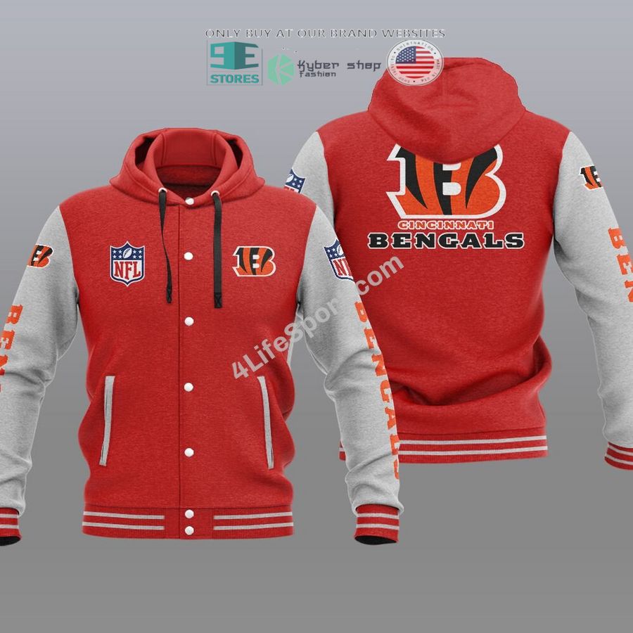 NEW Cincinnati Bengals Hoodie Varsity Jacket 6 cincinnati bengals baseball hoodie jacket 6 3597