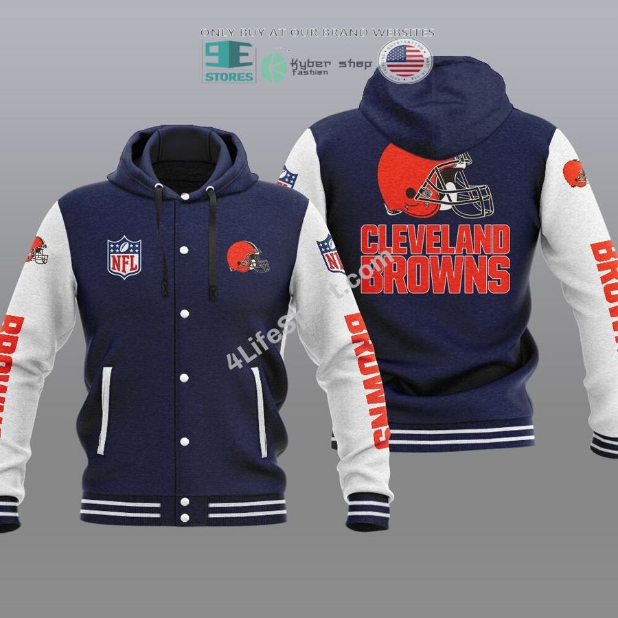 NEW Cleveland Browns Hoodie Varsity Jacket 3 cleveland browns baseball hoodie jacket 3 38737