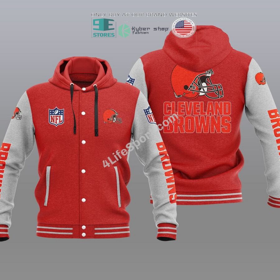 NEW Cleveland Browns Hoodie Varsity Jacket 6 cleveland browns baseball hoodie jacket 6 98869