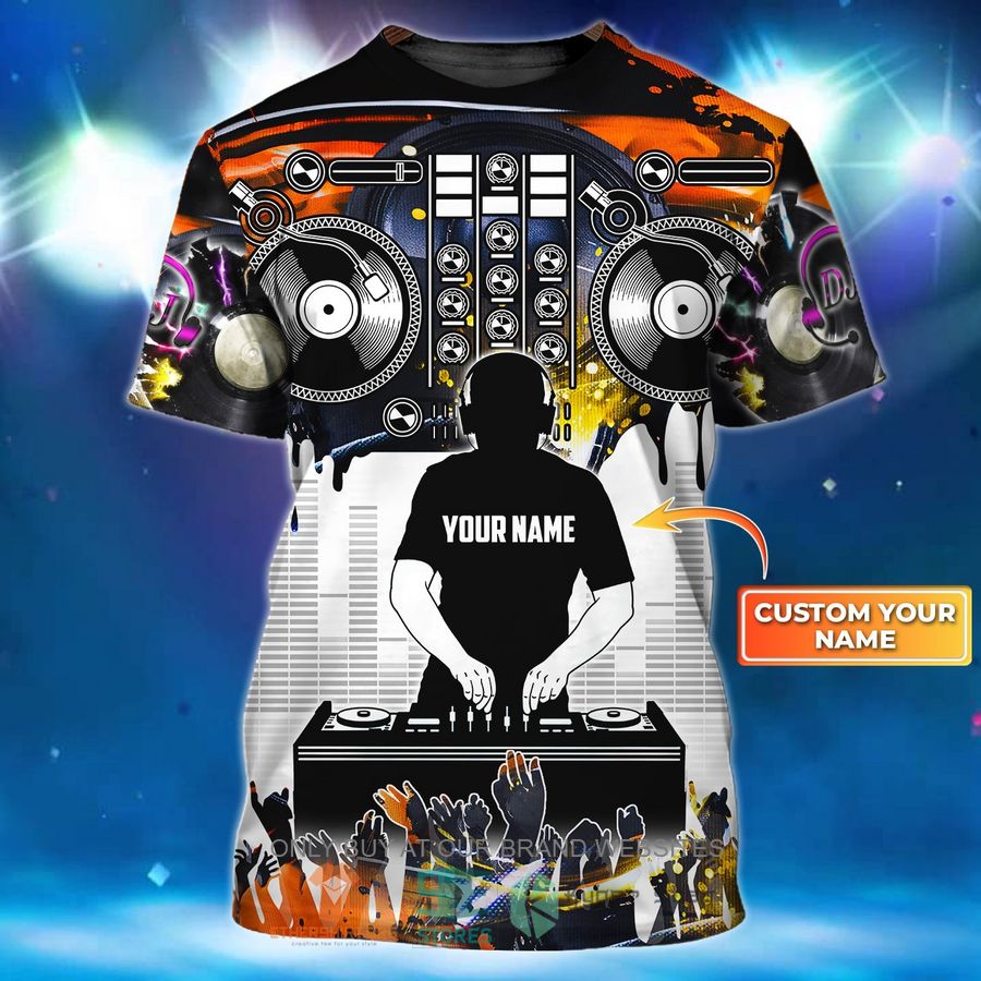 disc jockeys custom name pattern color 3d shirt 1 48889