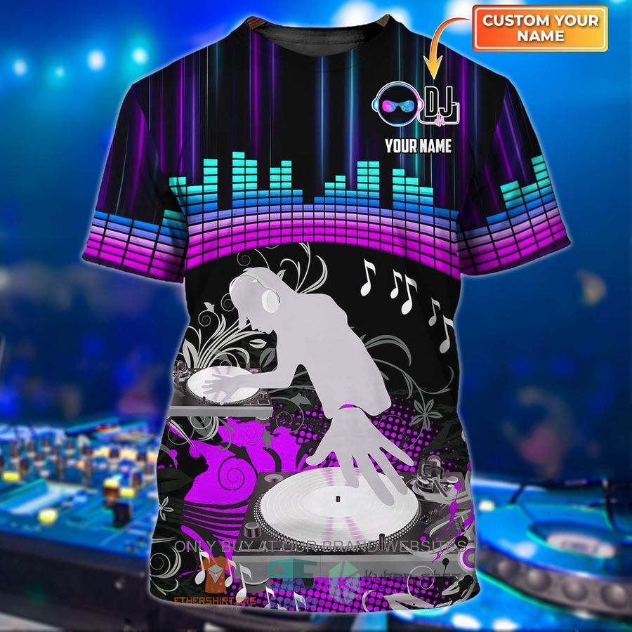 dj black purple custom name 3d shirt 1 1151