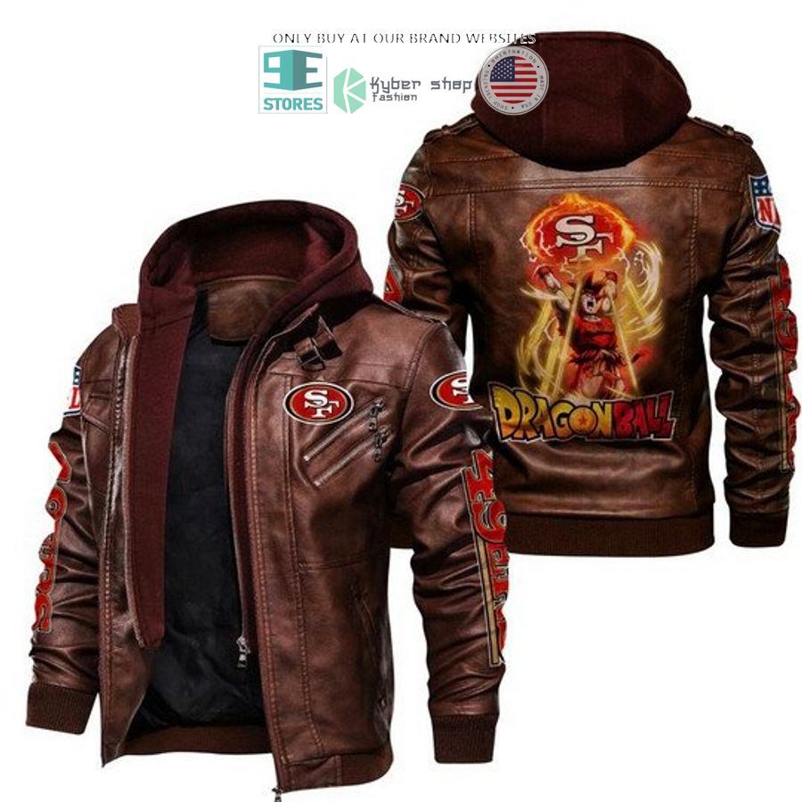 dragon ball son goku san francisco 49ers leather jacket 2 1109