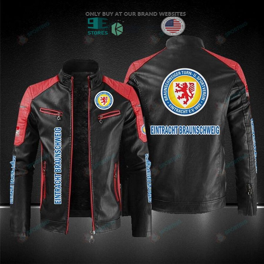 NEW Eintracht Braunschweig Men Block Leather Jacket 3 eintracht braunschweig block leather jacket 3 31043
