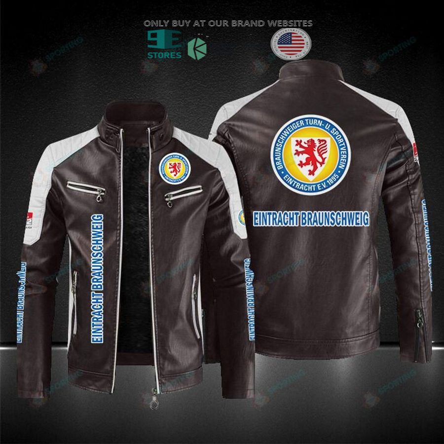 NEW Eintracht Braunschweig Men Block Leather Jacket 4 eintracht braunschweig block leather jacket 4 44670
