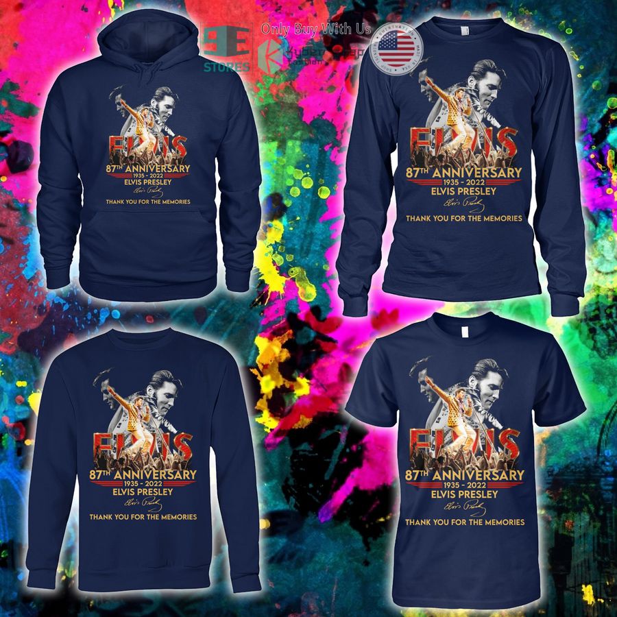 NEW Elvis Presley 87th Anniversary Thank You For The Memories Hoodie, Shirt 4 elvis presley 87th anniversary thank you for the memories shirt hoodie 4 52481