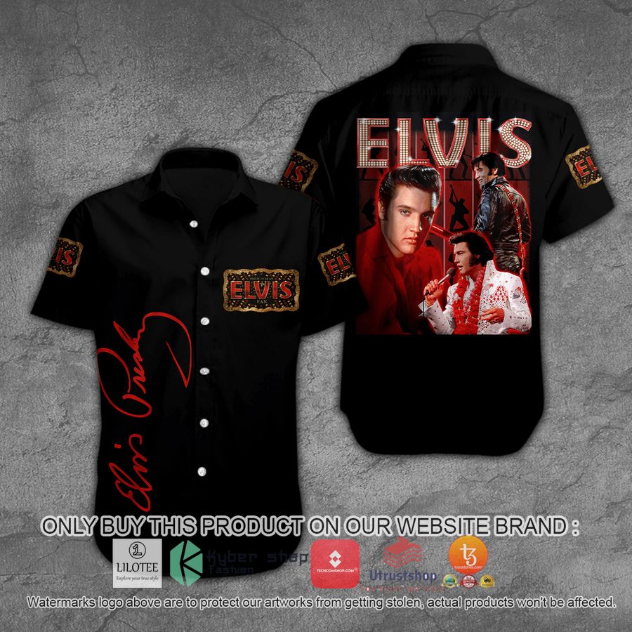 elvis presley black hawaiian shirt 1 55974