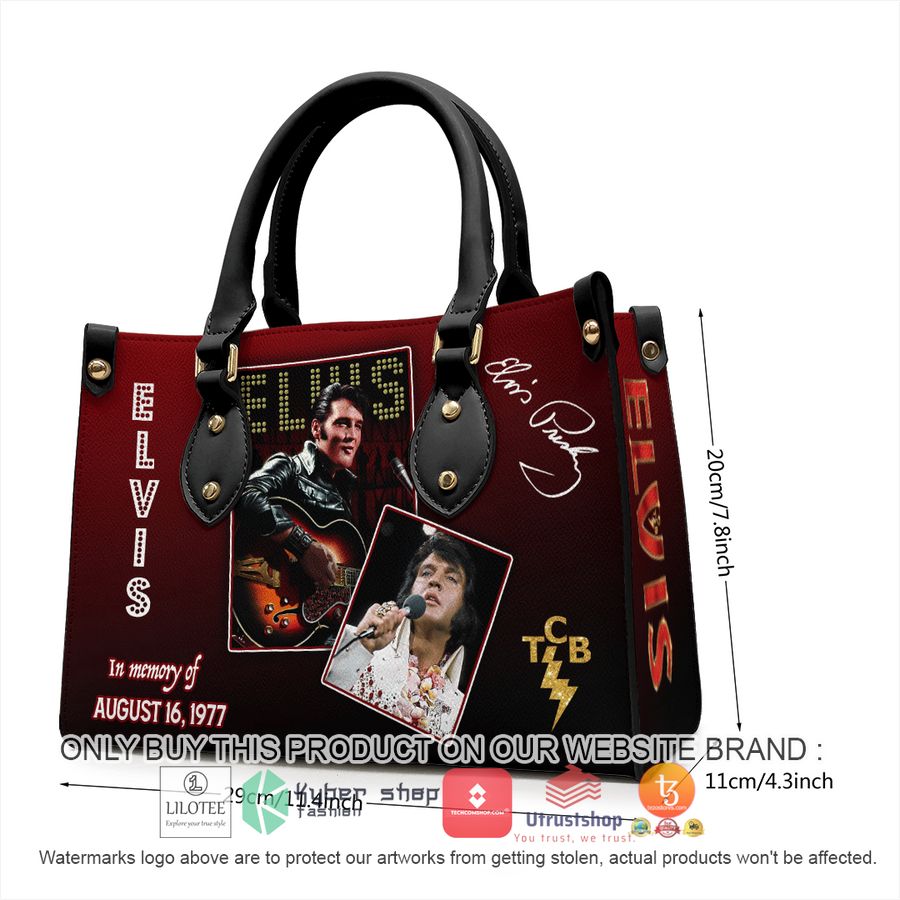 elvis presley in memory of august 16 1977 leather handbag 2 82125