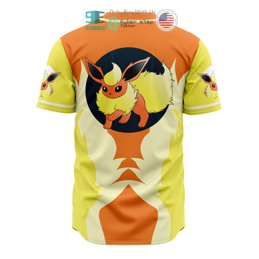 NEW Flareon Eeveelution Pokemon Baseball Shirt 3 flareon eeveelution pokemon baseball jersey 3 23482