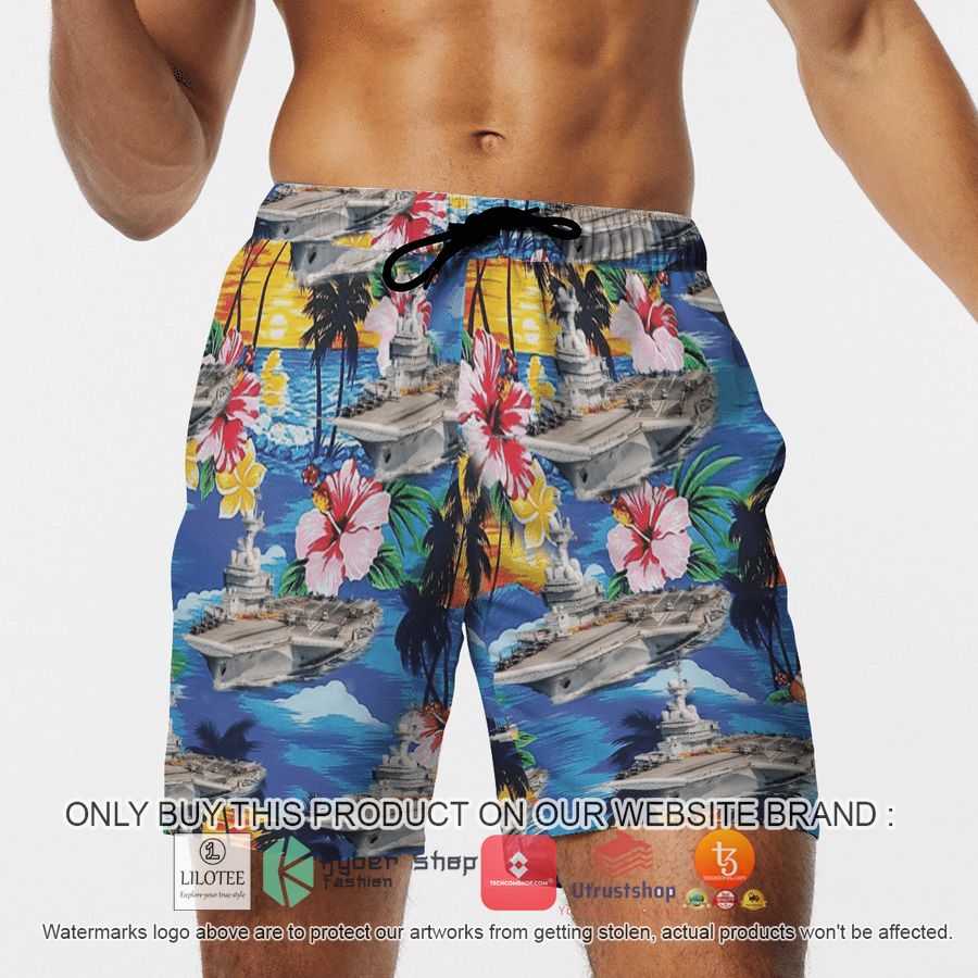 HOT French aircraft carrier Charles de Gaulle French Navy Hawaiian Shirt, Shorts 14 french aircraft carrier charles de gaulle french navy hawaiian shirt beach shorts 14 41039