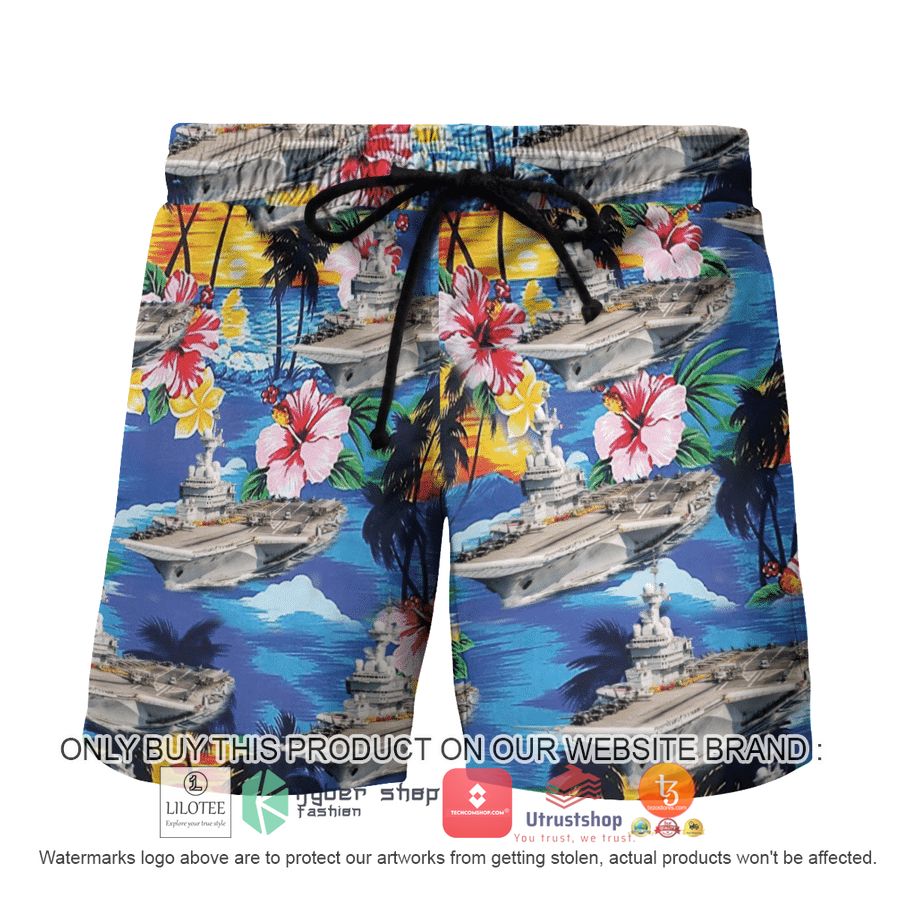 HOT French aircraft carrier Charles de Gaulle French Navy Hawaiian Shirt, Shorts 8 french aircraft carrier charles de gaulle french navy hawaiian shirt beach shorts 8 99744