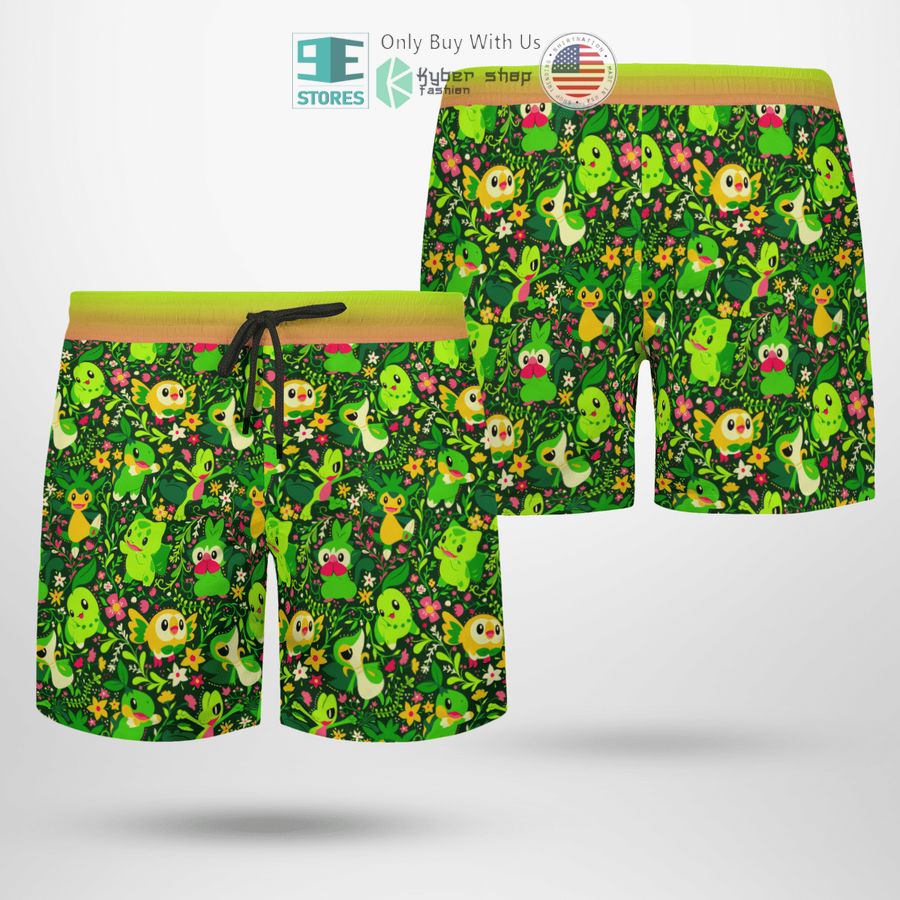 NEW Grass Pokemon Hawaii Shirt, Shorts 5 grass pokemon hawaiian shirt shorts 5 61550