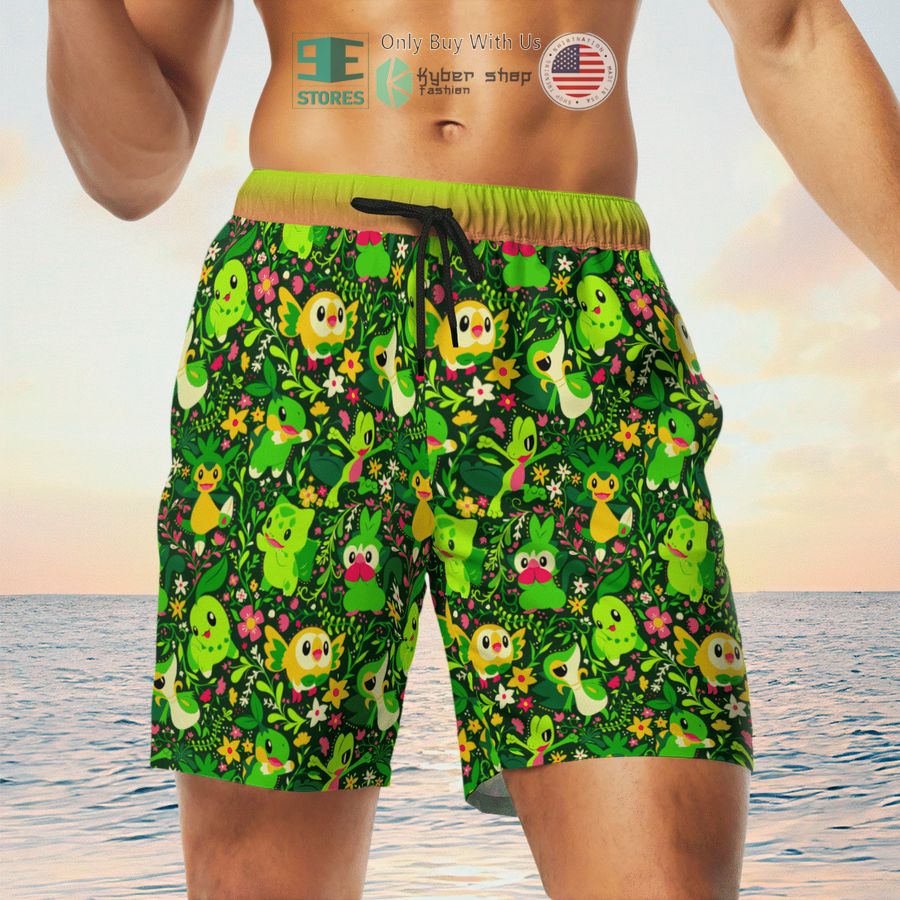 NEW Grass Pokemon Hawaii Shirt, Shorts 6 grass pokemon hawaiian shirt shorts 6 8156