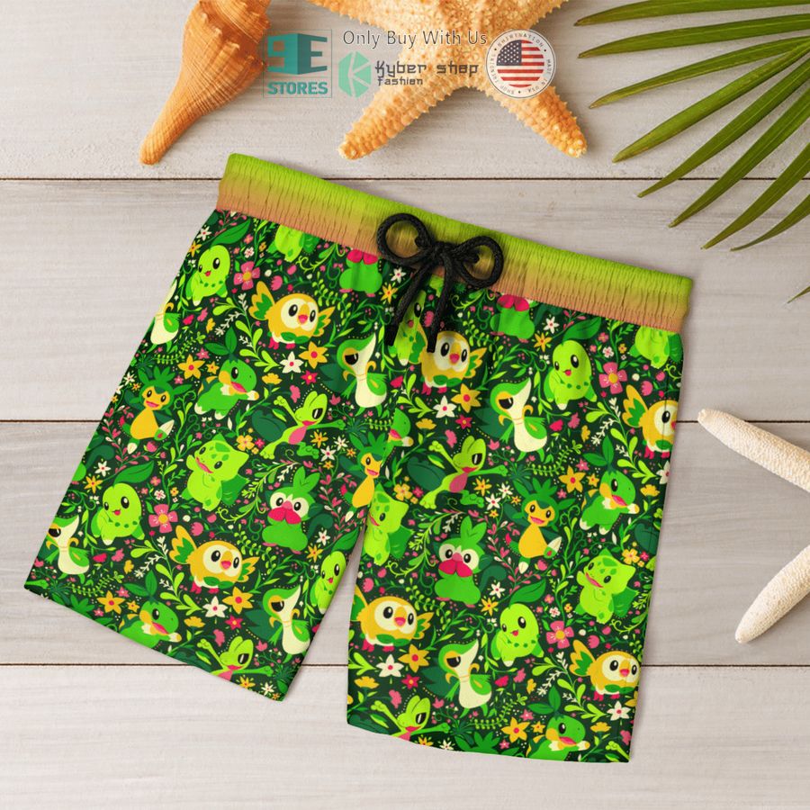NEW Grass Pokemon Hawaii Shirt, Shorts 7 grass pokemon hawaiian shirt shorts 7 10109