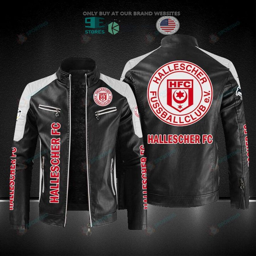 NEW Hallescher FC Men Block Leather Jacket 3 hallescher fc block leather jacket 3 76043