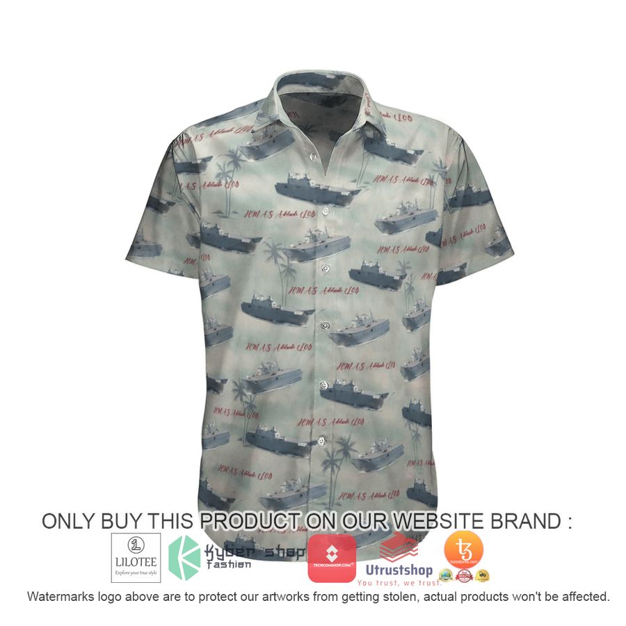 hmas adelaide l01 royal australian navy hawaiian shirt beach shorts 2 96802