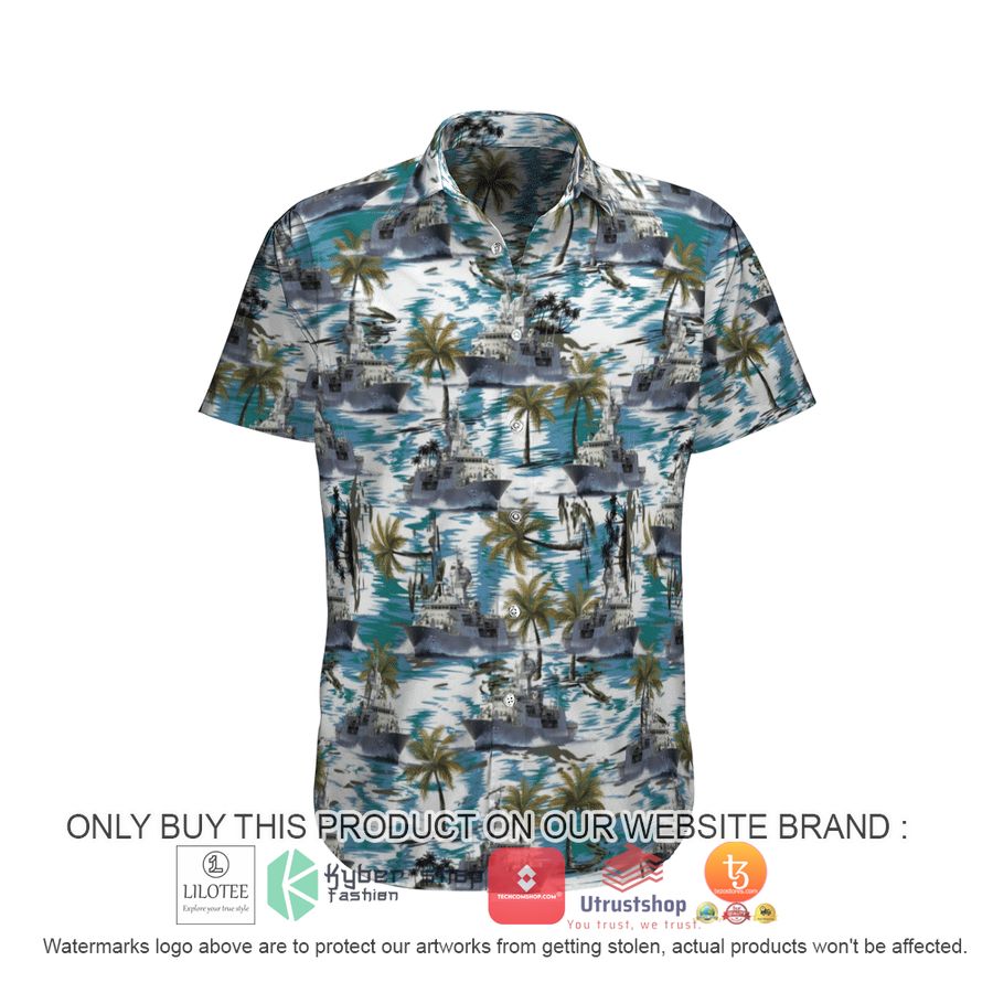 hmas anzac ffh 150 royal australian hawaiian shirt beach shorts 2 61844