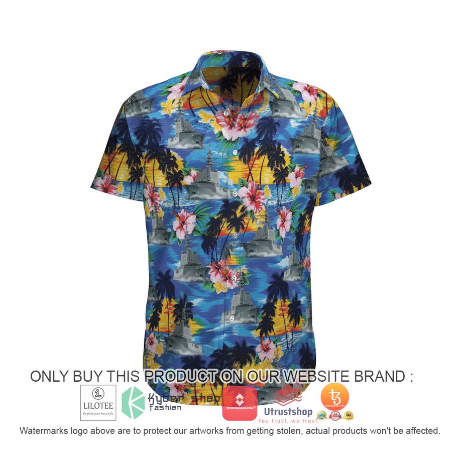 hmas brisbane ddg 41 royal australian navy colors hawaiian shirt beach shorts 1 76233
