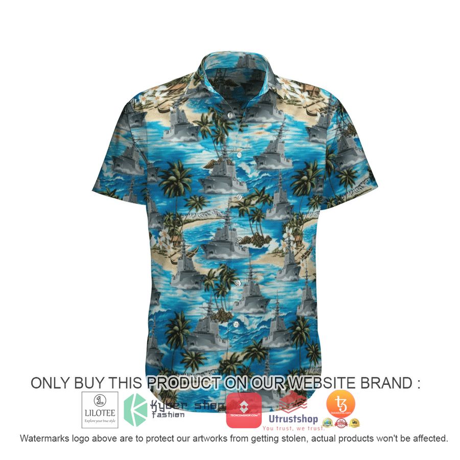 hmas brisbane ddg 41 royal australian navy hawaiian shirt beach shorts 1 42839