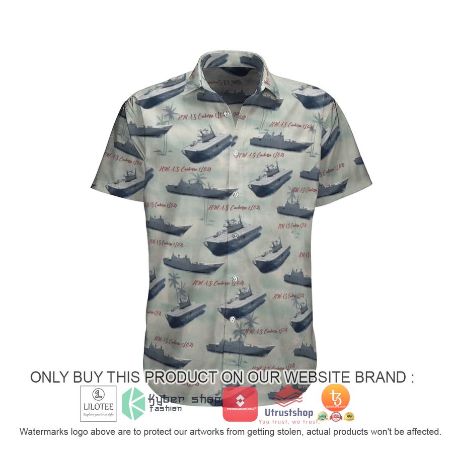 hmas canberra l02 royal australian navy hawaiian shirt beach shorts 1 51615