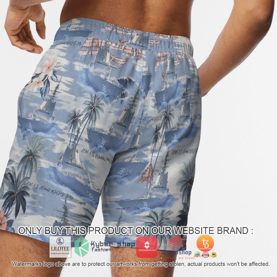 HOT HMAS Hobart DDG 39 Royal Australian Navy Hibiscus Hawaiian Shirt, Shorts 12 hmas hobart ddg 39 royal australian navy hibiscus hawaiian shirt beach shorts 12 60840