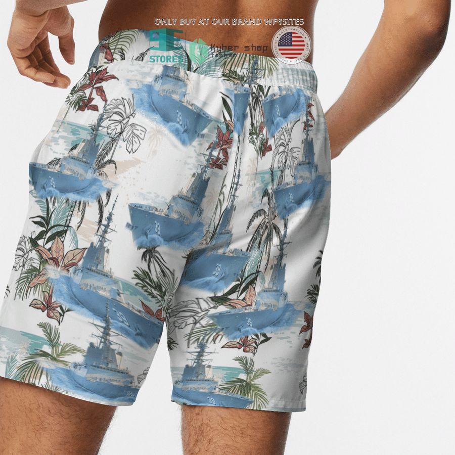 NEW HMAS Hobart DDG 39 Royal Australian Navy white Hawaii Shirt, Shorts 11 hmas hobart ddg 39 royal australian navy white hawaiian shirt shorts 11 29494