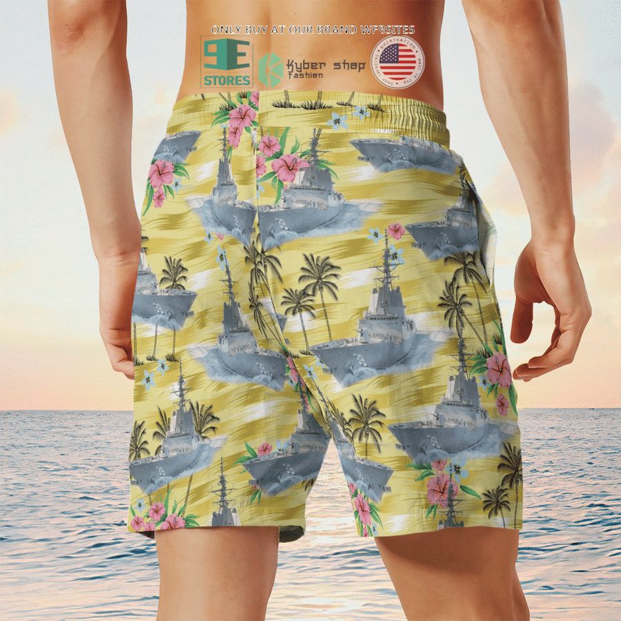 NEW HMAS Hobart DDG 39 Royal Australian Navy yellow Hawaii Shirt, Shorts 20 hmas hobart ddg 39 royal australian navy yellow hawaiian shirt shorts 20 64273