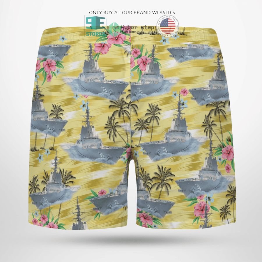 NEW HMAS Hobart DDG 39 Royal Australian Navy yellow Hawaii Shirt, Shorts 7 hmas hobart ddg 39 royal australian navy yellow hawaiian shirt shorts 7 36045
